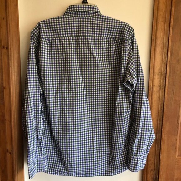 J. CREW Holiday 13 Check Cotton Button Down Shirt Blue Green Medium - Picture 6 of 15